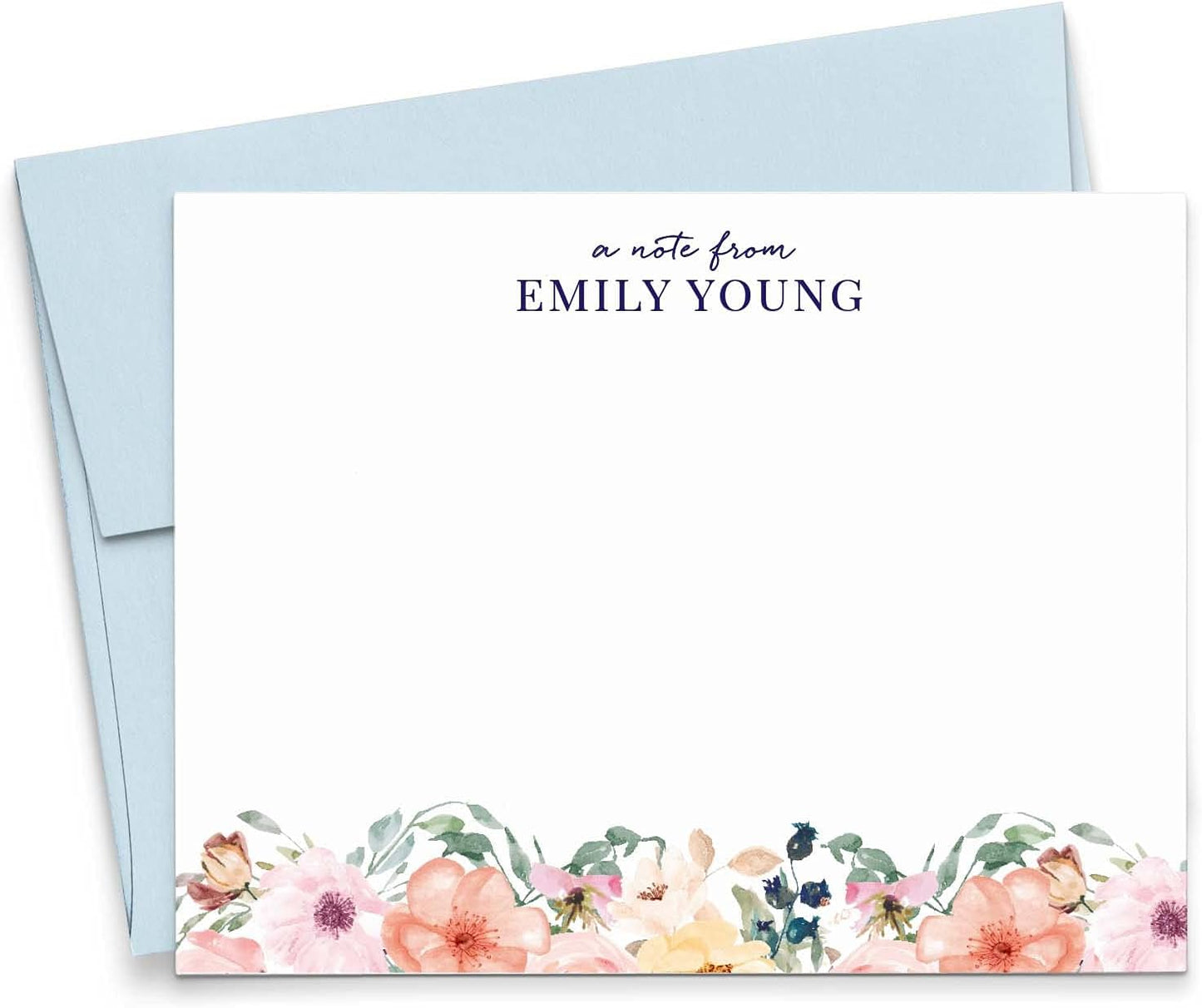 Personalized Floral Stationery Set, Personalized stationary for Women