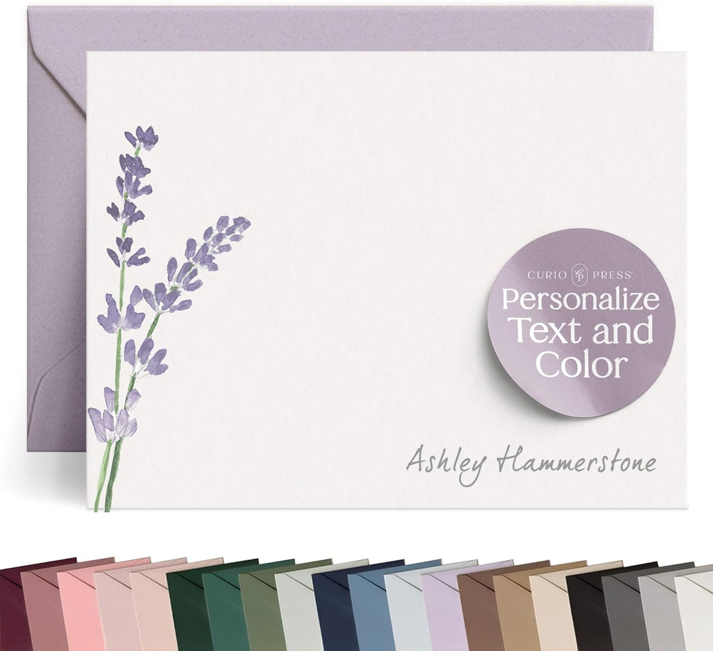 Custom NoteCards Flat Note Cards Stationery Set, Personalized Note Cards