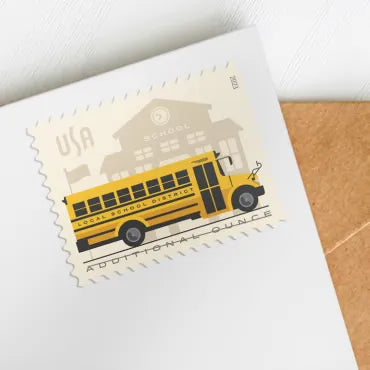 2023 School Bus First Class Postage Stamps (Additional Ounce)