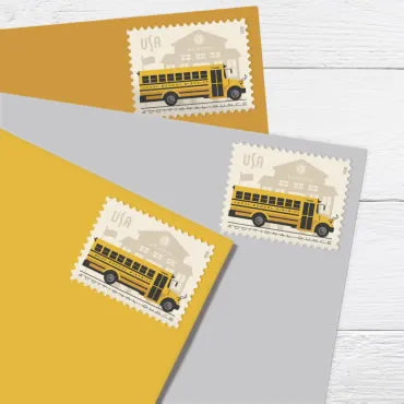 2023 School Bus First Class Postage Stamps (Additional Ounce)