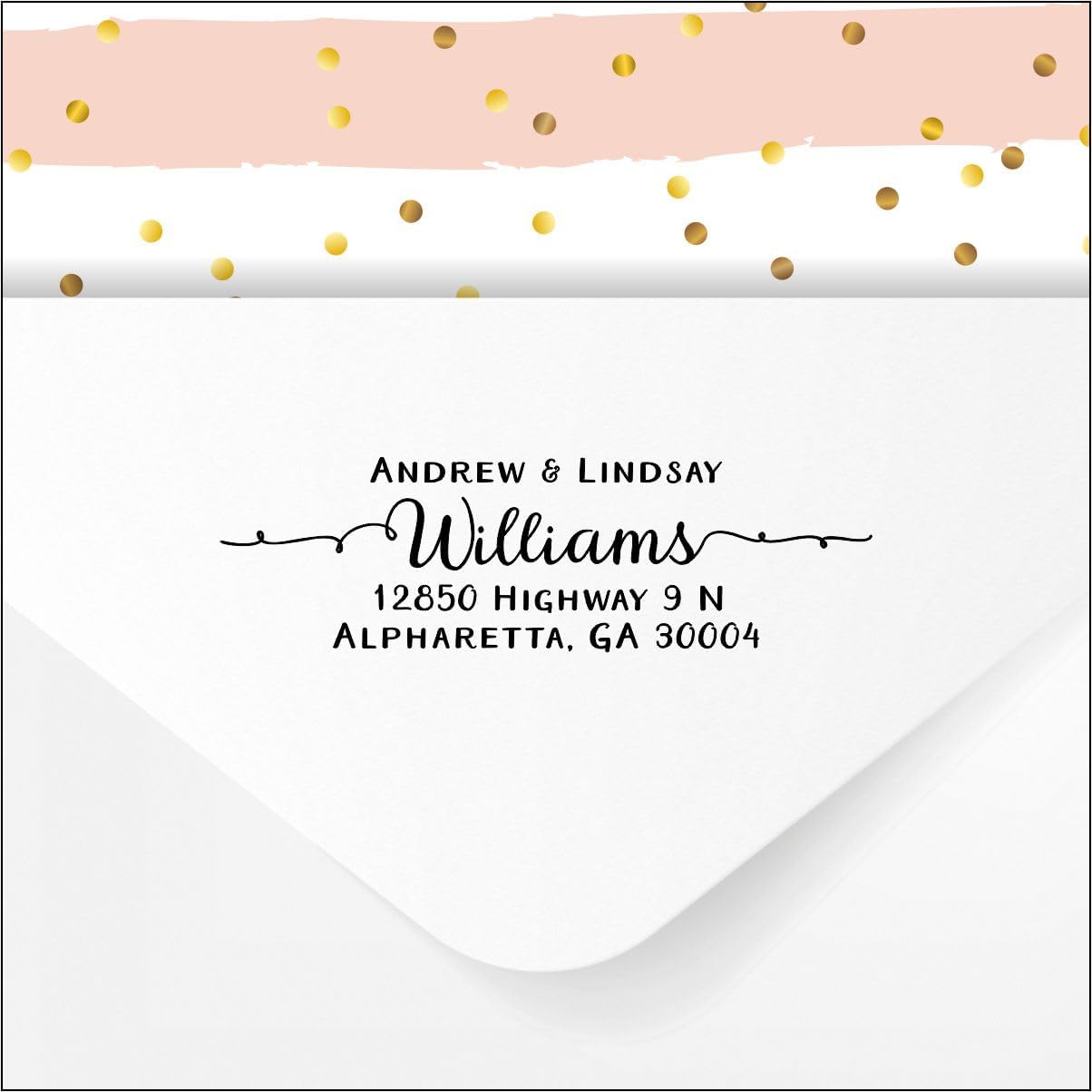 Custom 4 Line Personalized Address Stamp for Envelopes, Wedding Invitations, Business, Mailing Labels
