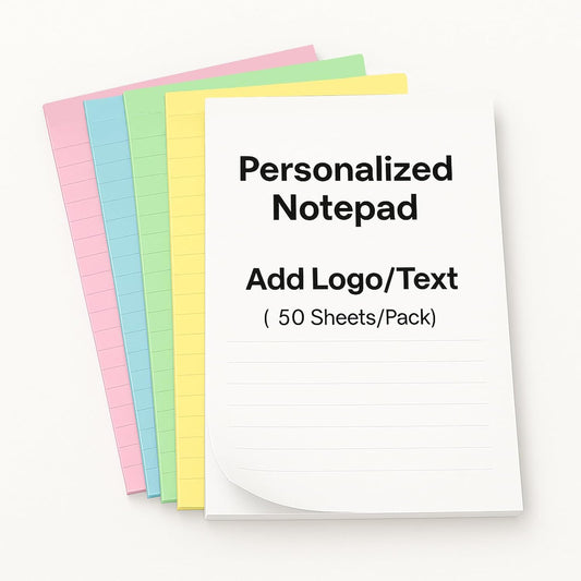 10"C1000 Pack Personalized Notepads Bulk - Custom Notepad with Logo & Text 4.25x5.5 50 Sheets Pads for Office Business Classroom