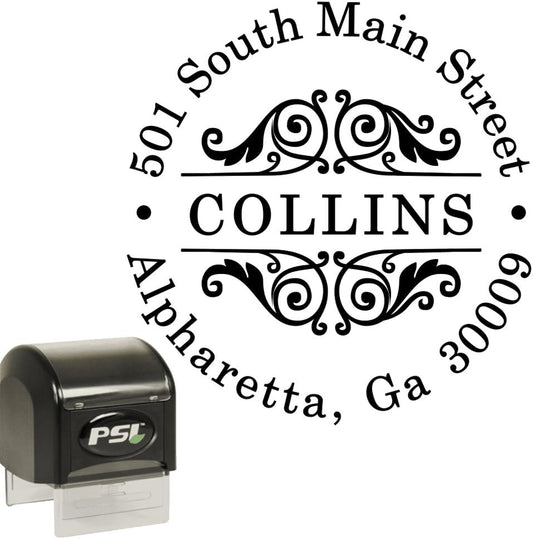 Custom Return Address Stamp Round Circular Design for Wedding Invites, Business, Housewarming, Christmas