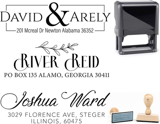 Custom Return Address Stamp - Custom Self-Inking Address Stamp with Name Custom Rubber Address Stamp (Self Inking)