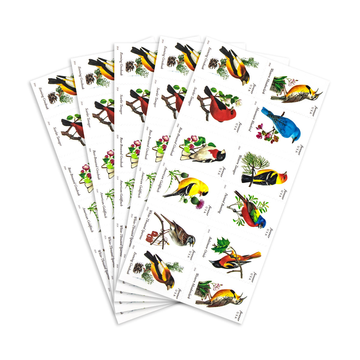 2014 Imperforate Songbirds Forever First Class Postage Stamps