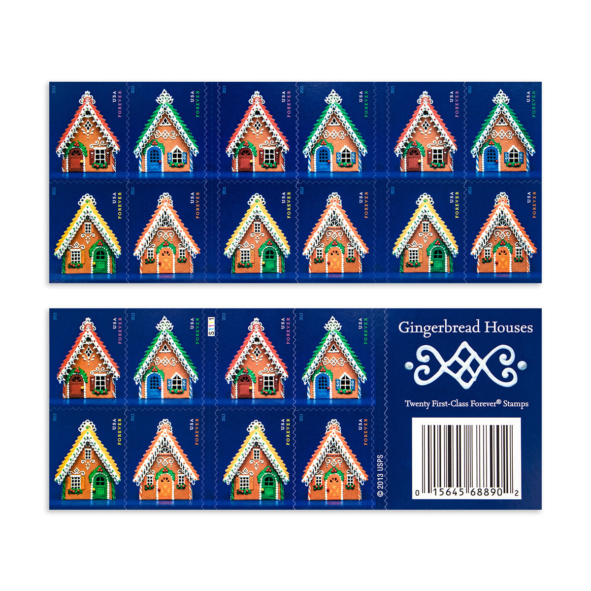 2013 Contemporary Christmas: Gingerbread Houses  Forever First Class Postage Stamps