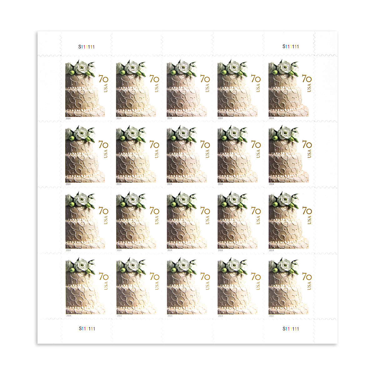 2014 Wedding Series: Wedding Cake Forever First Class Postage Stamps (Value Stamp Not Forever)