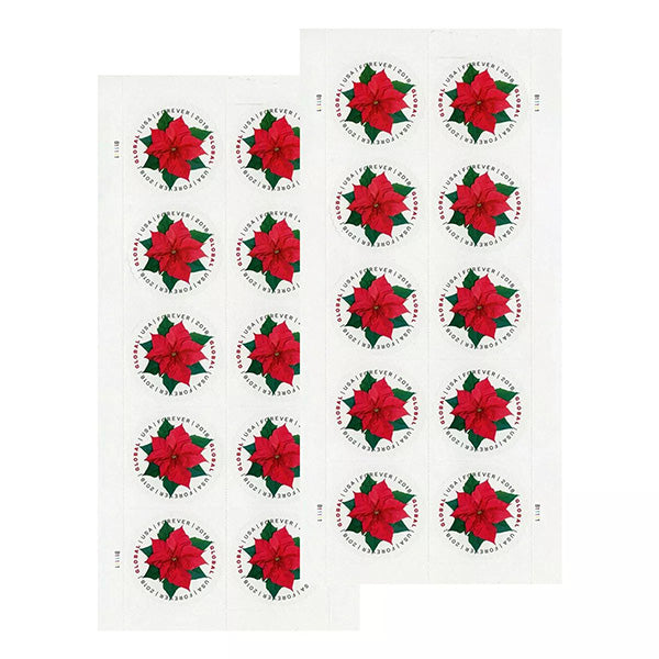 2018 Global Poinsettia International  First Class Forever US Postage Stamps