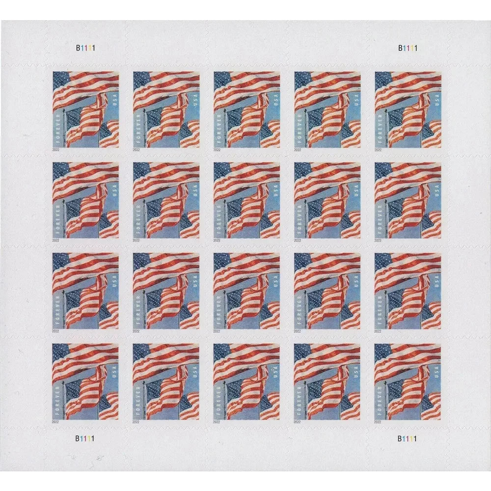 2022 US Flags Forever First Class Postage Stamps